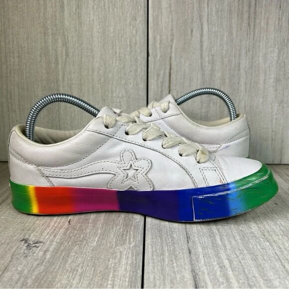 Converse x Tyler The Creator Le Fleur One Star Ox Rainbow Sneaker Women Size 7.5 - Picture 4 of 10